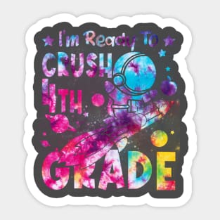 Ready To Crush 4th Grade Boys Astronaut Back To School Sticker